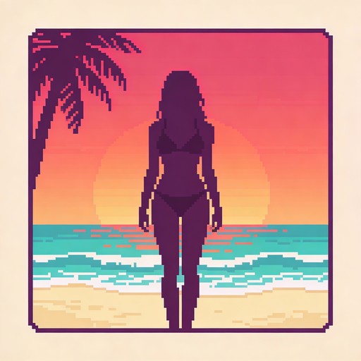 Free Retro Beach Sunset Image - Pixel, Beach, Sunset | Download at ...