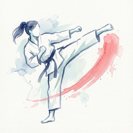 Free Powerful Karate Motion Image - Watercolor, Karate, Kick | Download ...