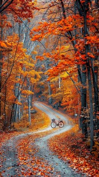 Free Autumn Bicycle Ride Image - Autumn, Bicycle, Leaves | Download at ...