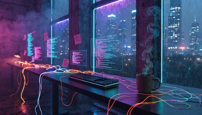Free Cyberpunk Programming Setup Image - Cyberpunk, Programming, Coding ...