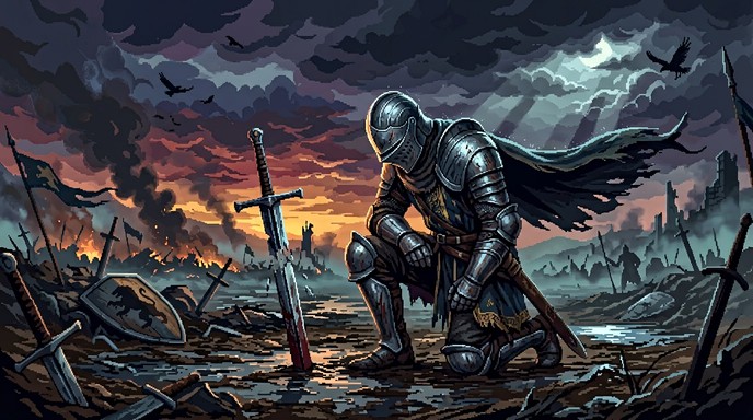 Free Fallen Knight's Resolve Image - Knight, Warrior, Defeat | Download ...