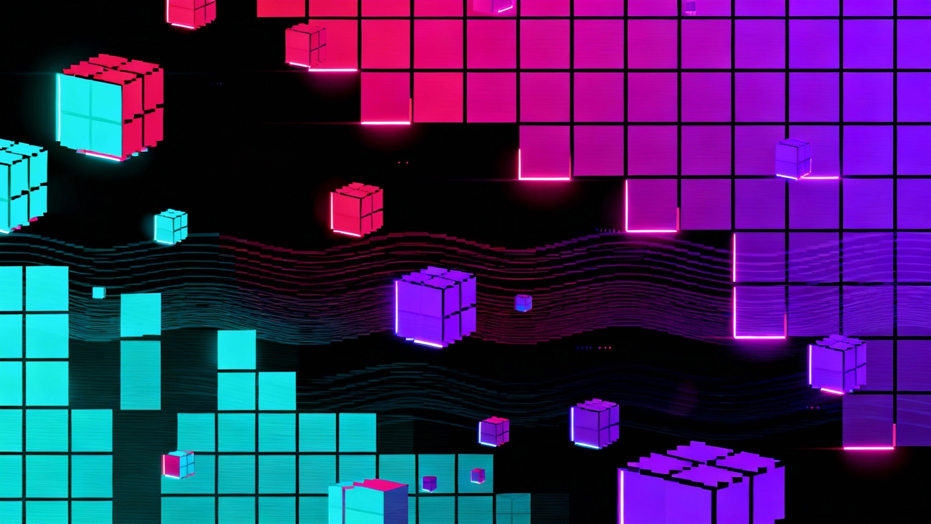 Free Neon Pixel Cubes Photo - Abstract, Pixel, Neon | Download at StockCake