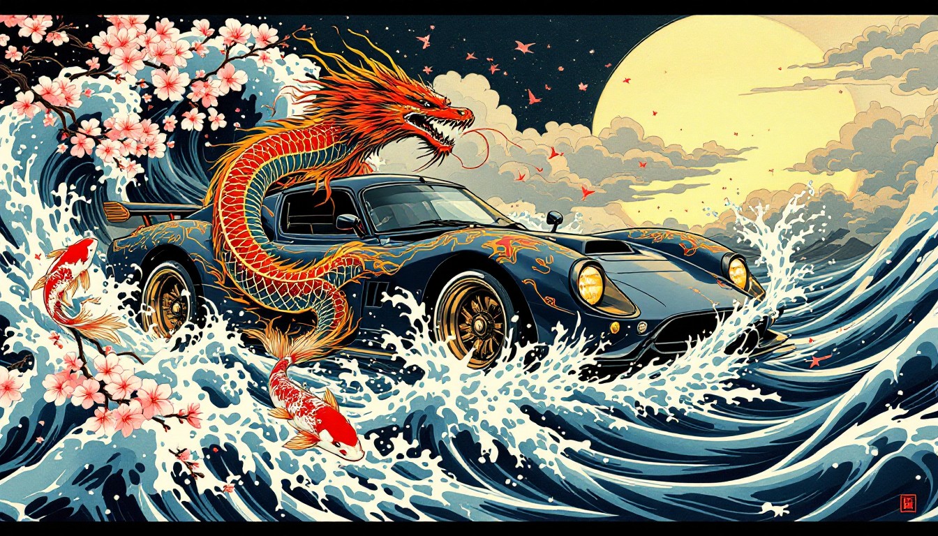 Free Dragon Racing Waves Image - Tattoo, Irezumi, Dragon | Download at ...