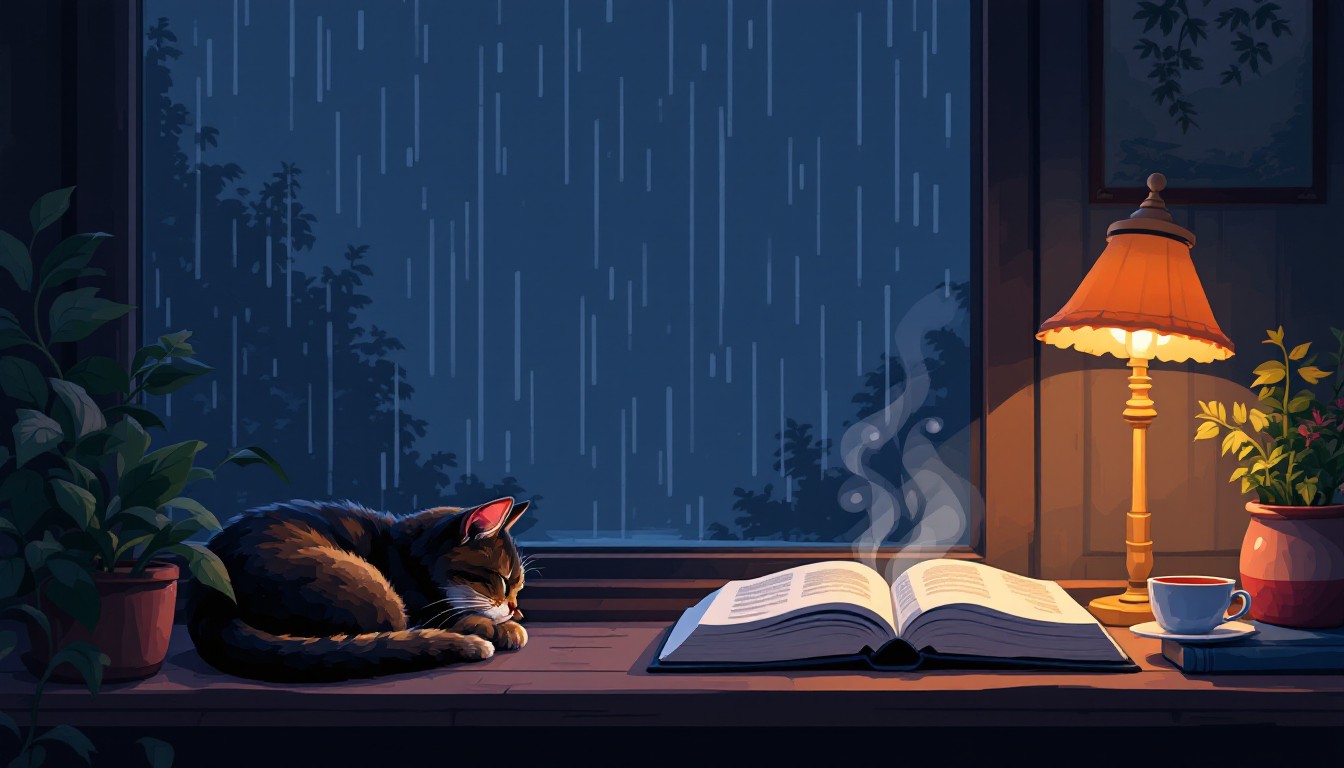 Free Rainy Night Reading Image - Pixel, Cozy, Reading | Download at ...
