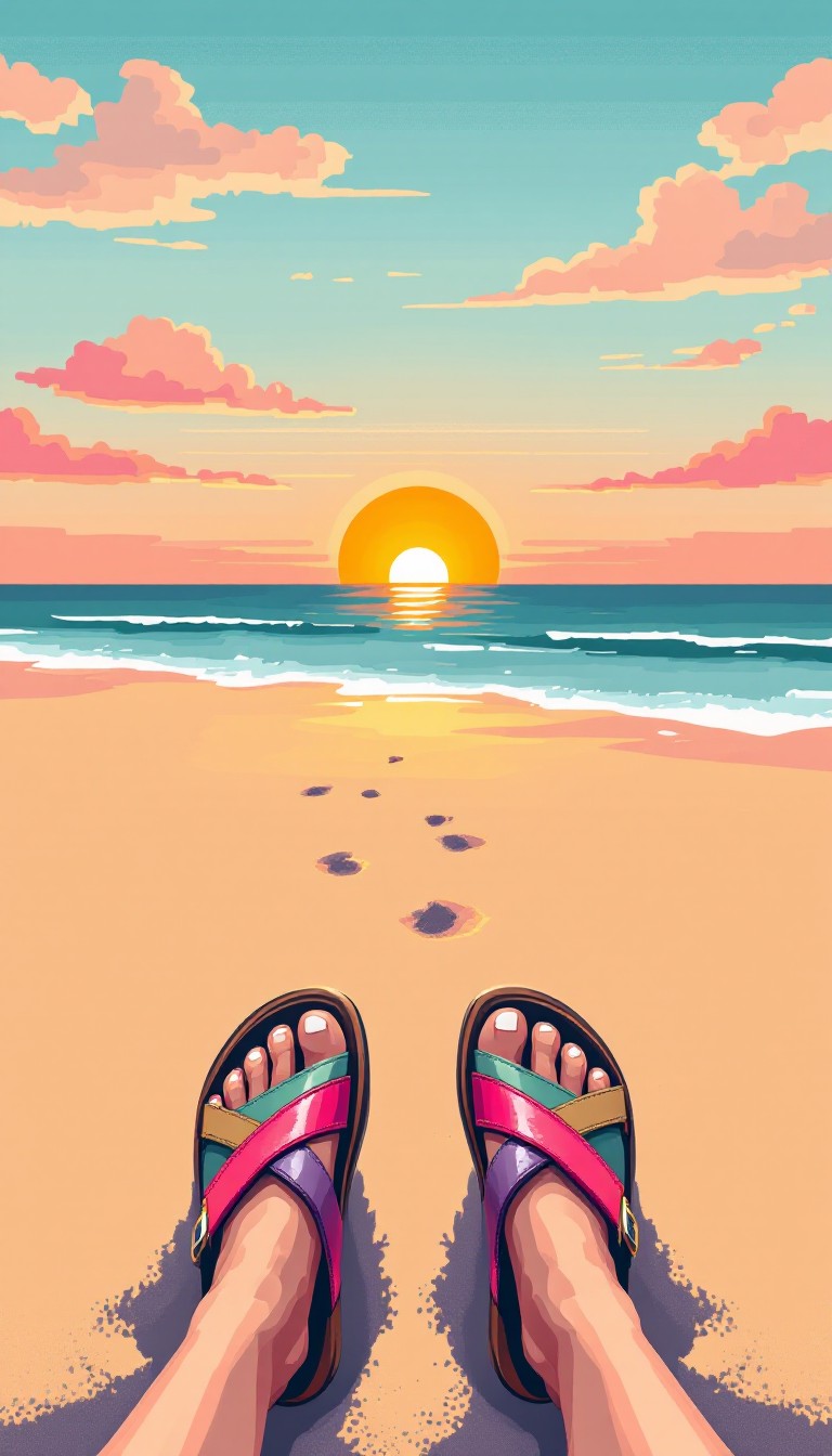 Free Sunset Beach Walk Image - Beach, Sunset, Pixel | Download at StockCake