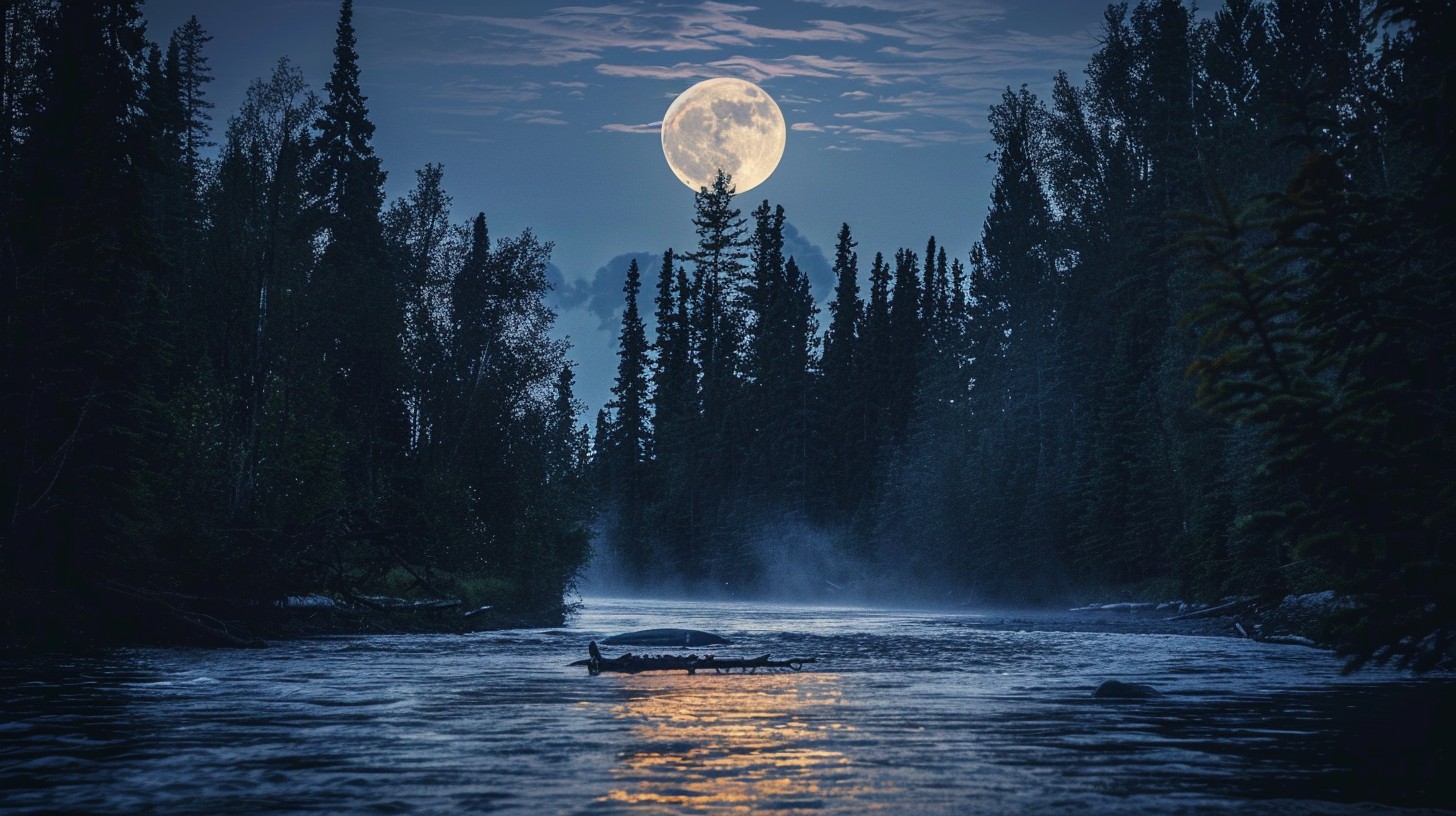 Free Moonlit River Scene Image - Moon, River, Night | Download at StockCake