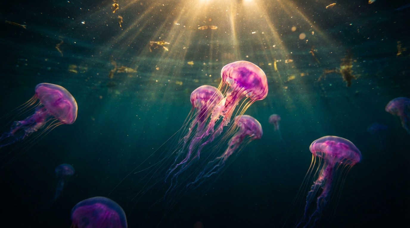 Free Glowing Jellyfish Depths Image - Jellyfish, Ocean, Underwater ...
