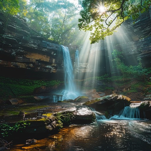 Free Enchanted Forest Waterfall Image - Waterfall, Forest, Sunlight ...