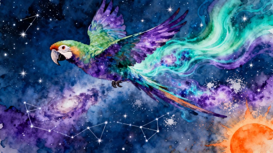 Free Cosmic Parrot Soaring Image - Parrot, Cosmic, Space | Download at ...