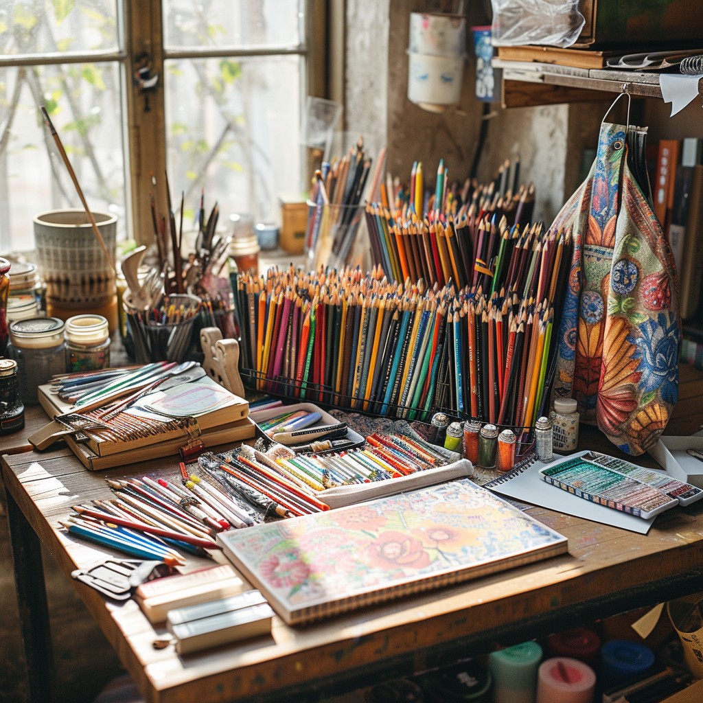 Free Artist's Creative Corner Image - Art, Creativity, Pencils ...