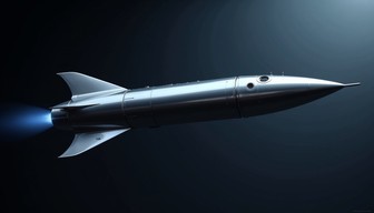 無料画像「レトロフューチャーな銀のロケット」 - ロケット, 宇宙船 