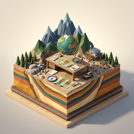 Isometric Rocks Diorama Free Low-Poly Ecosystem Diorama Image - Geometric, Lowpoly, Isometric ...