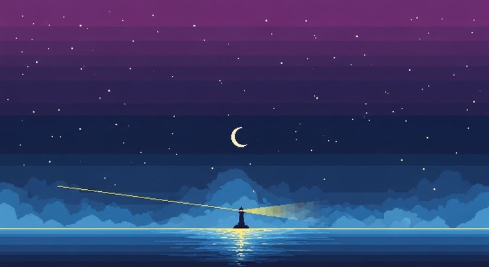 Free Lighthouse Pixel Serenity Image - Lighthouse, Pixel, Minimalist ...