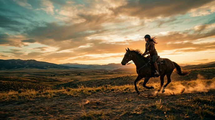 Freedom Is A Riding Free Sunset Riding Freedom Image - Woman, Horse, Riding | Download at ...