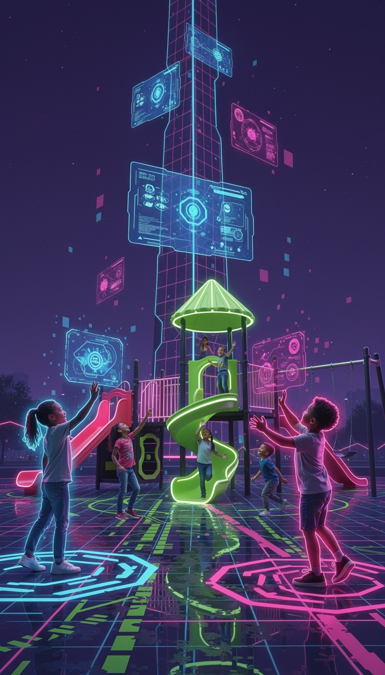 Free Neon Playground Dreams Image - Children, Futuristic, Neon ...