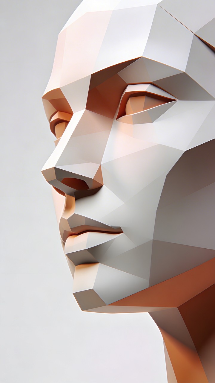 Face Made Using Geometry Free Geometric Face Sculpture Image - 3d, Geometric, Portrait ...