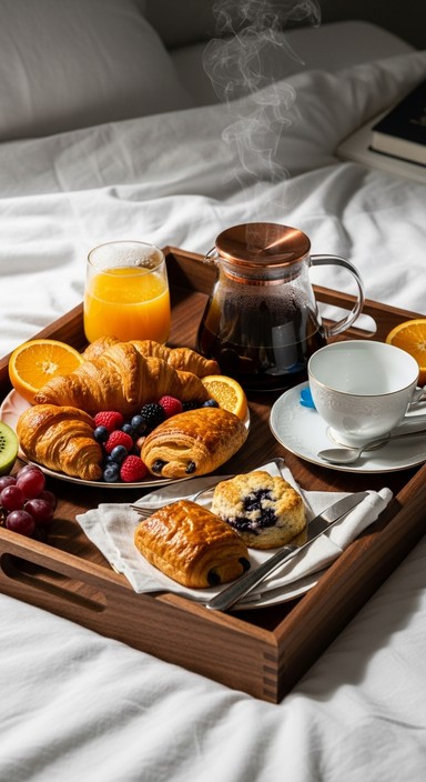 Free Breakfast in bed Image - Breakfast, Croissant, Pastry | Download ...