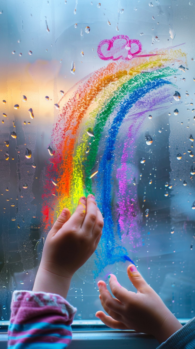 Free Rainbow Window Art Image - Rainbow, Creativity, Childhood ...