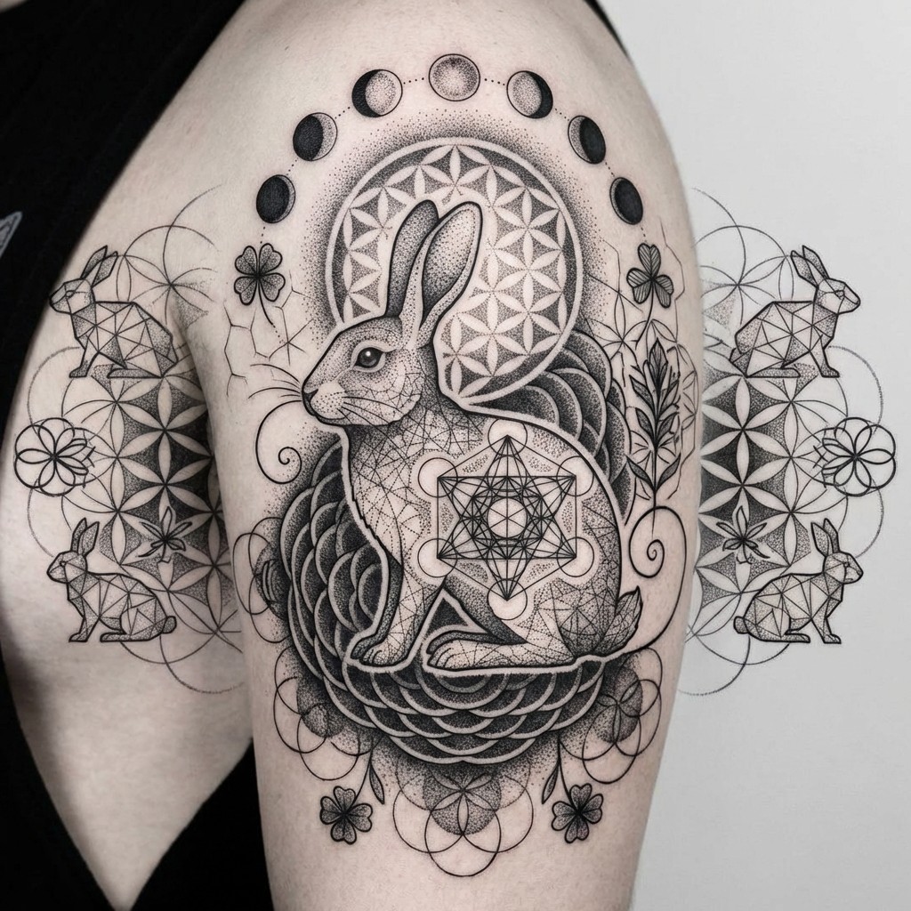 Free Sacred Geometric Rabbit Image - Rabbit, Bunny, Mandala | Download ...