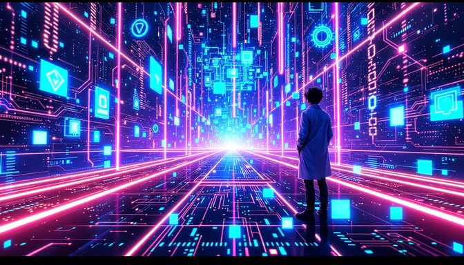 Free Digital Reality Flows Image - Cyberpunk, Holographic, Neon ...
