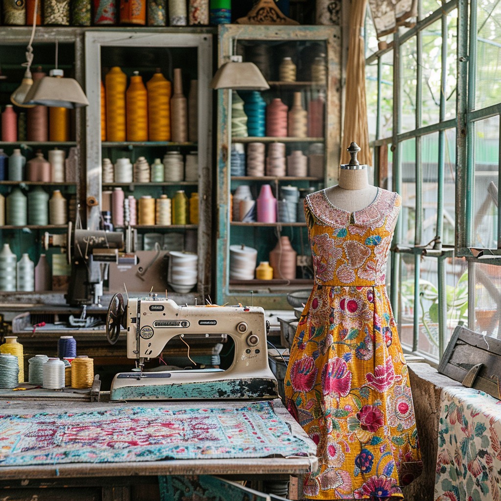 Free Vintage Sewing Corner Image - Vintage, Sewing, Spools | Download ...