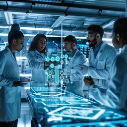 Free Futuristic Lab Collaboration Image - Scientists, Technology ...