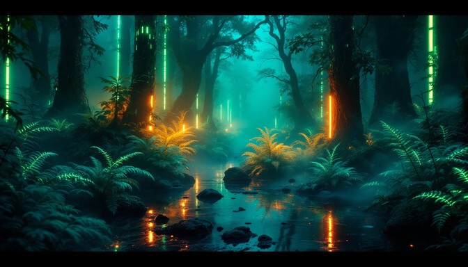 Free Neon Forest Glow Image - Cyberpunk, Forest, Neon | Download at ...