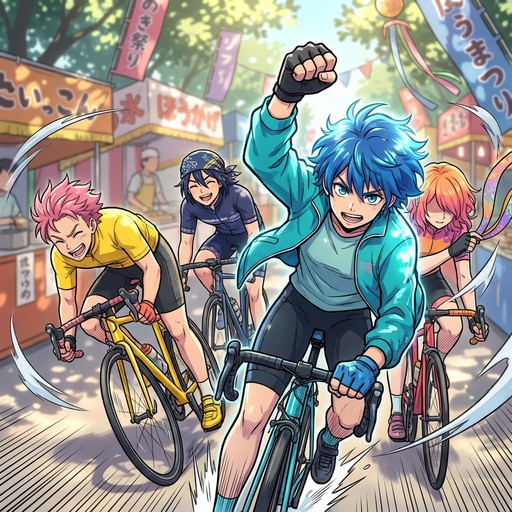 Cycle Rider Anime Free Anime Cyclist Racing Image - Anime, Cycling, Illustration ...