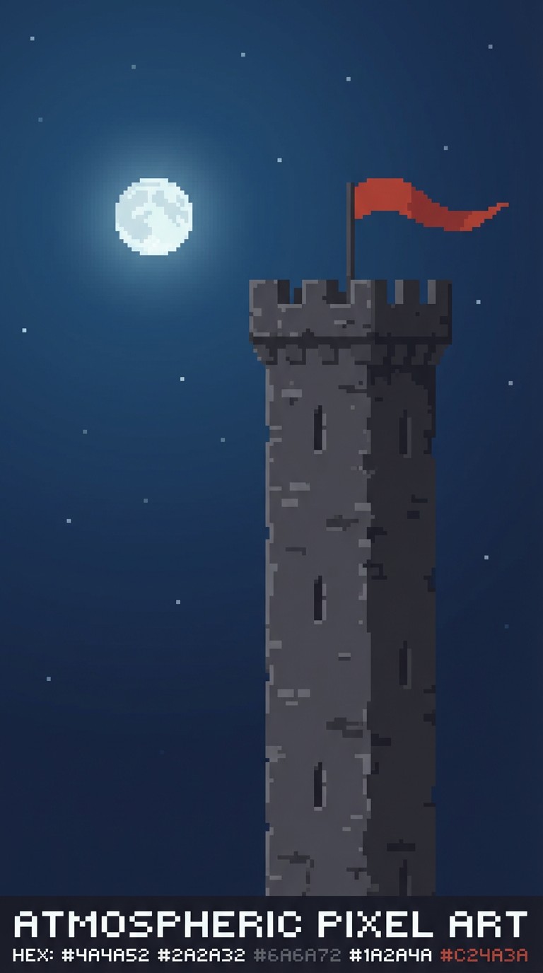 Pixels Graphics Watchtower Free Moonlit Tower Sentinel Image - Tower, Medieval, Pixel | Download ...