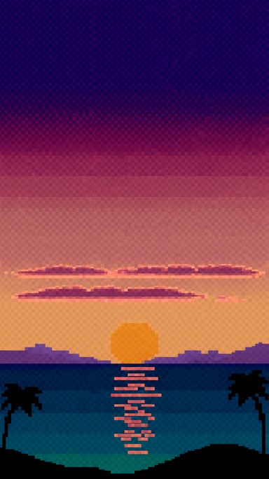 Download Pixel Art Sunset Image - Pixelart, Sunset, Ocean | StockCake