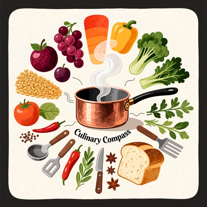 Free Culinary Compass Guide Image - Food, Cooking, Illustration ...