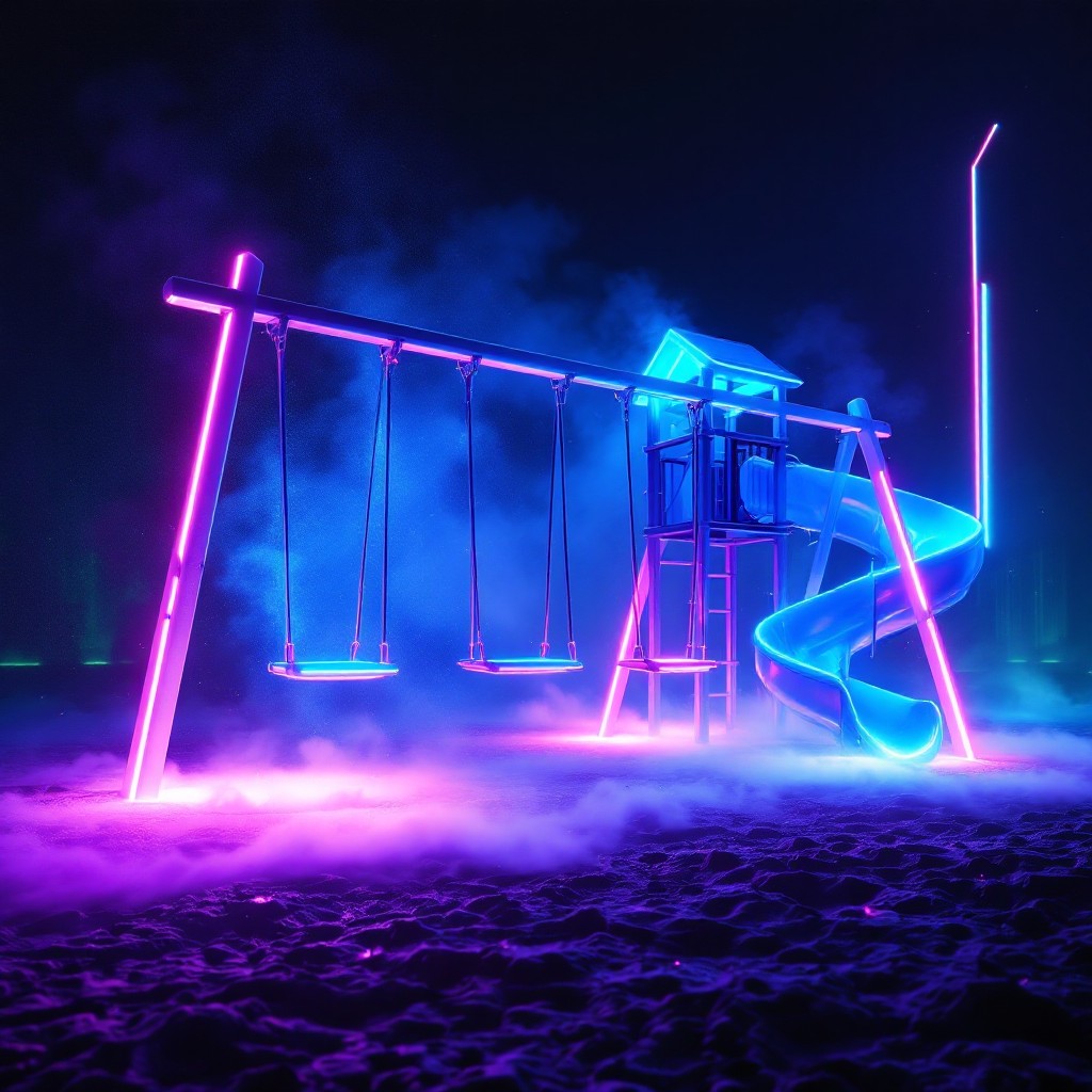 Free Neon Playground Dreams Image - Cyberpunk, Neon, Playground ...
