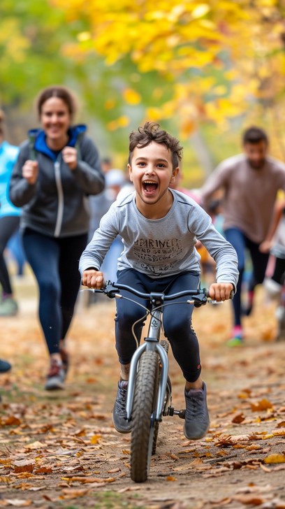 Happy Bike Ride Free Joyful Bike Ride Image - Autumn, Leaves, Bicycle | Download at ...