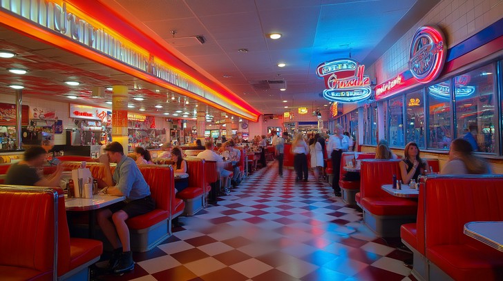 Free Bustling retro diner Image - Diner, Neon, Retro | Download at ...