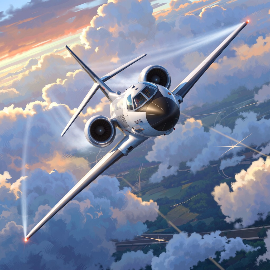 Plane Racing Anime Free Sunset Flight Adventure Image - Airplane, Anime, Manga | Download ...