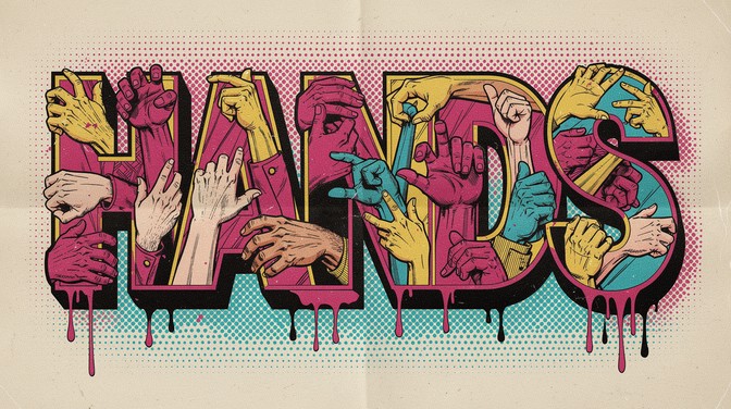 Free Hands Typography Art Image - Typography, Hands, Pop-art | Download ...