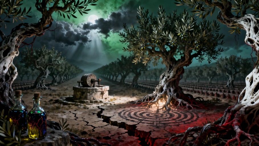 Oliver Tree Gothic Look Free Twilight Olive Grove Image - Olive, Twilight, Monochrome ...