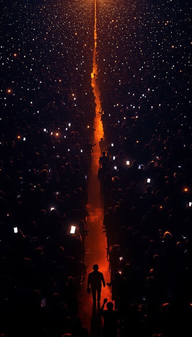 Concert Shadows Free Glowing Concert Silhouettes Image - Concert, Silhouettes, Amber ...