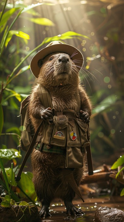 Free Adventurous Beaver Illustration Image - Beaver, Adventurer ...