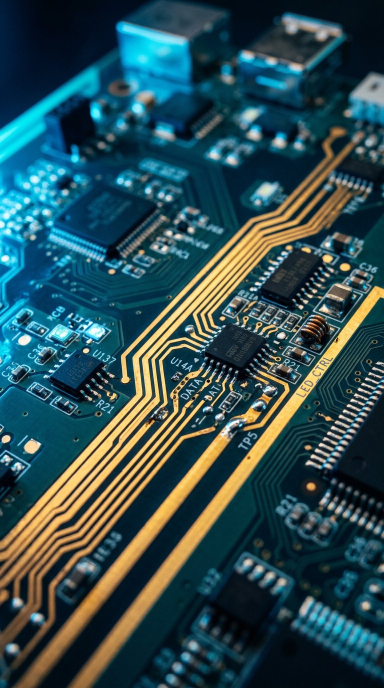 Free Golden Circuit Pathways Image - Technology, Circuit, Microchip ...