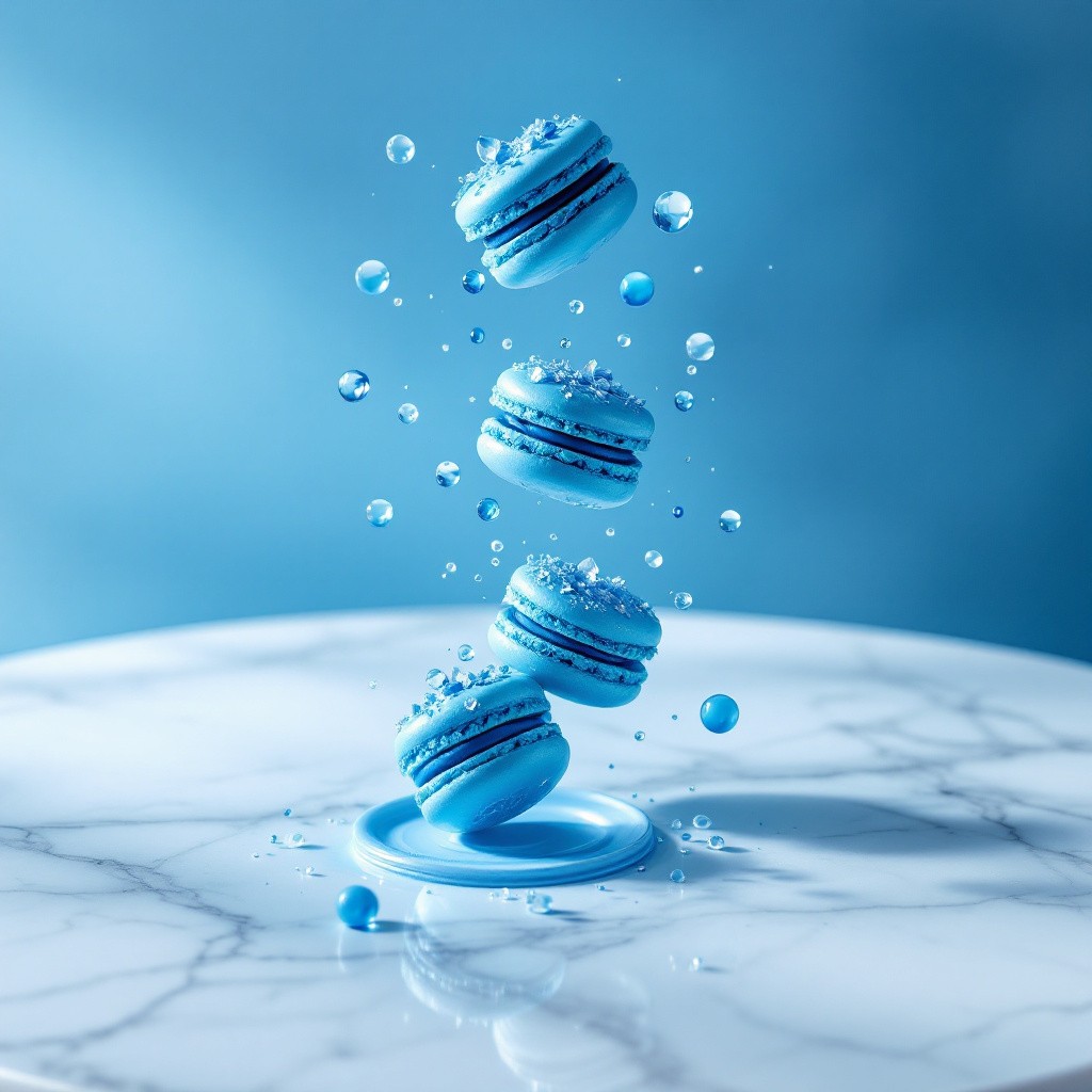 Floating Macaron Free Floating blue macarons Image - Macaron, Blue, Floating | Download ...