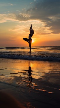 Free Sunset Yoga Pose Image - Sunset, Yoga, Beach | Download at StockCake
