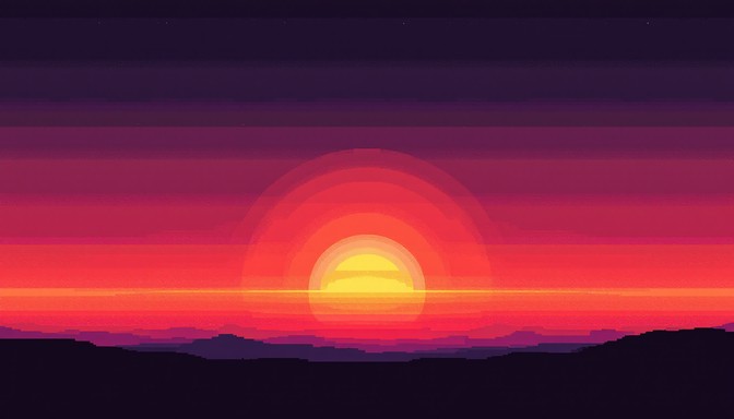 Free Sunrise Pixel Art Image - Sunrise, Sunset, Dawn | Download at ...