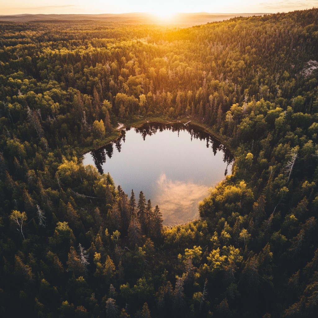 Free Sunset over lake Image - Sunset, Lake, Forest | Download at StockCake