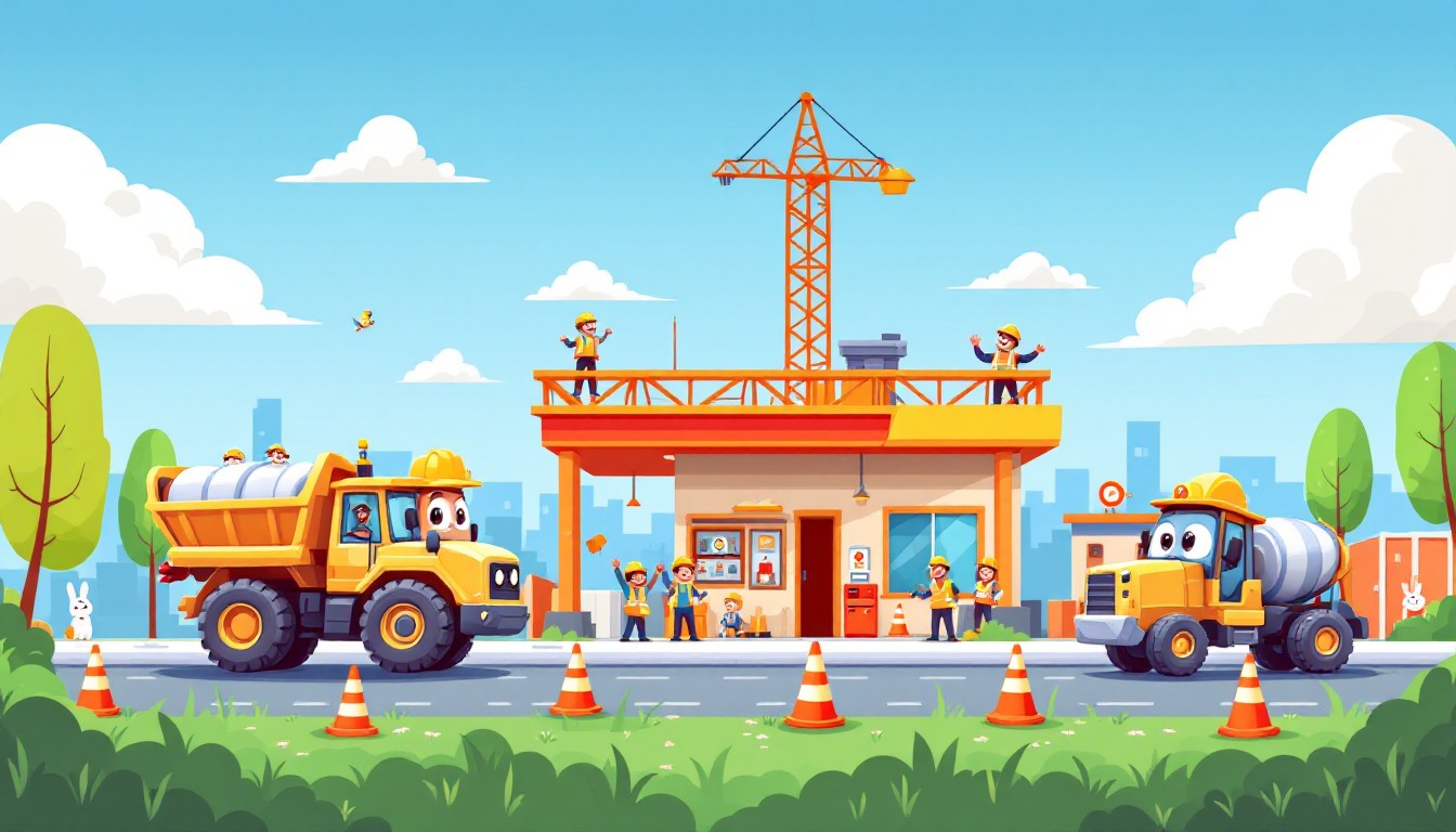 Free Building Together Cheerfully Image - Construction, Illustration ...