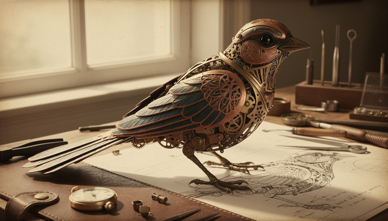 Free Mechanical Bird Masterpiece Image - Mechanical, Bird, Brass ...