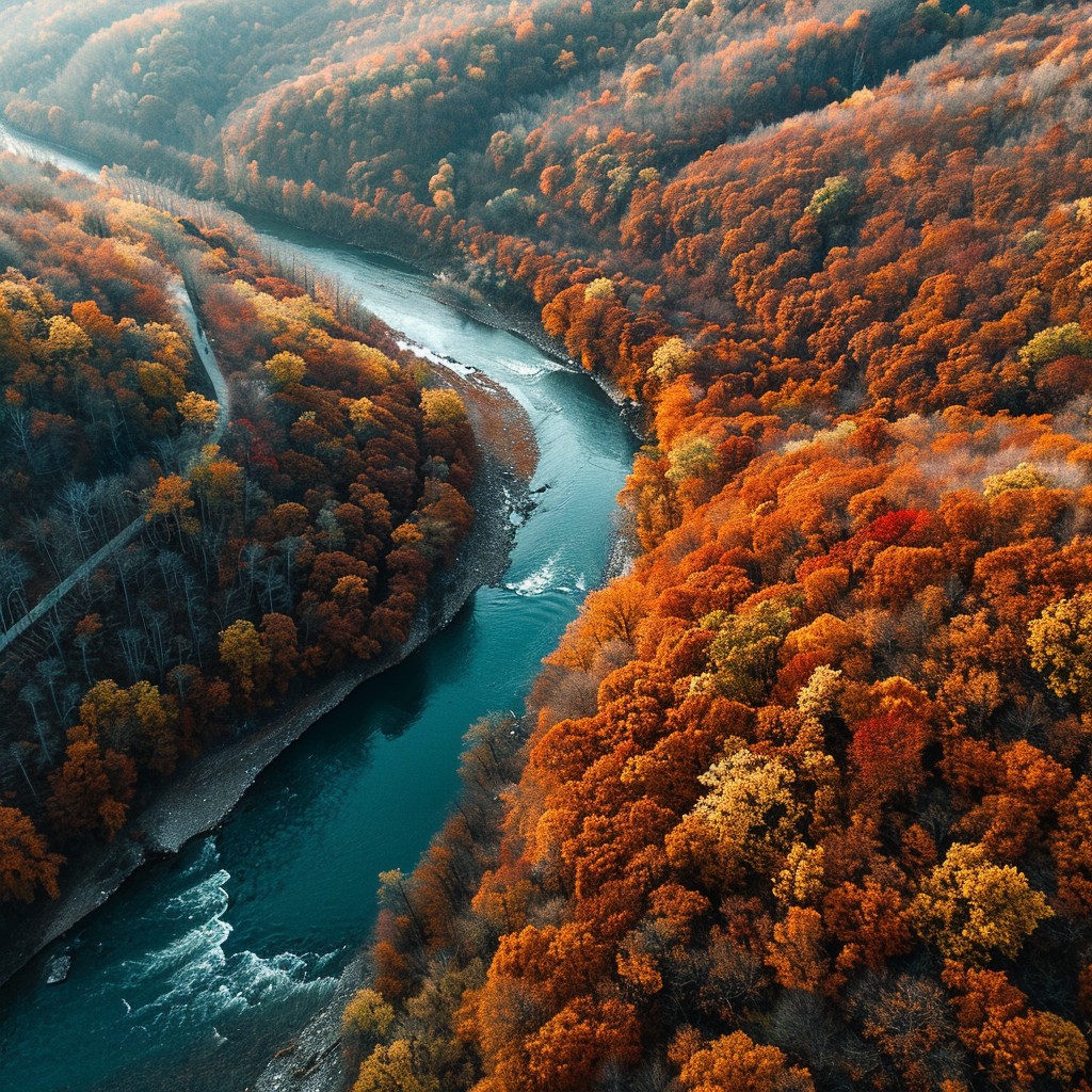 Free Autumn River View Photo - Autumn, River, Aerial | Download at ...