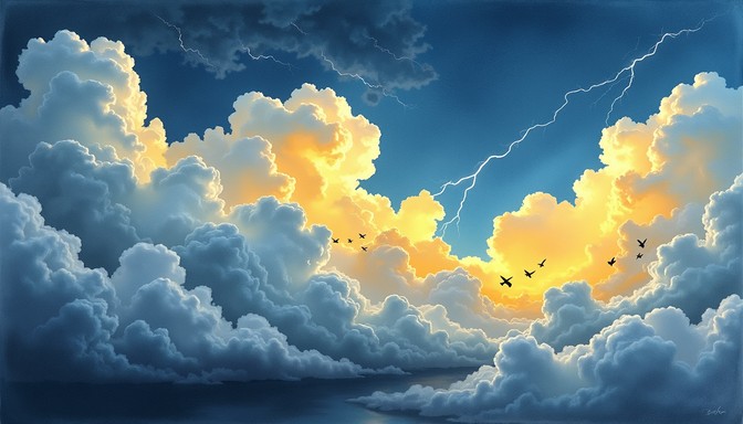 Free Electric Storm Drama Image - Watercolor, Storm, Lightning ...