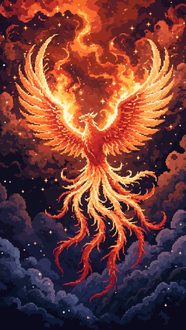 Free Phoenix Rising Flames Image - Phoenix, Pixel, Flames | Download at ...
