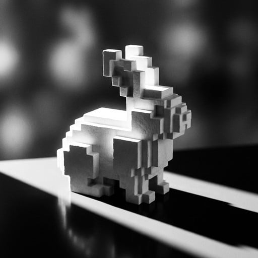 Free Pixel Bunny Sculpture Image - Bunny, Rabbit, Pixel | Download at ...
